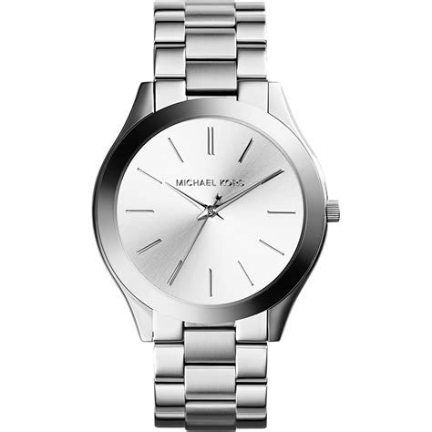 michael kors slim runway leather watch|Michael Kors runway watch silver.